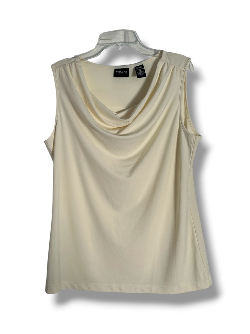 New York & Company Stretch Cream Cowl Neck Sleeveless Blouse Sz Medium - “Vinko”